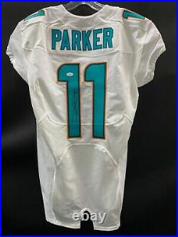 #11miami Dolphins Devante Parker Signed Team Issued White Jersey Jsa Witness Coa