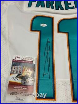 #11miami Dolphins Devante Parker Signed Team Issued White Jersey Jsa Witness Coa