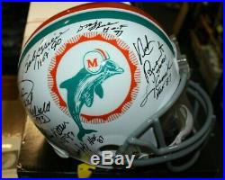 1972 Miami Dolphins Hall Of Famers Signed F/s Helmet Don Shula Csonka Jsa Loa