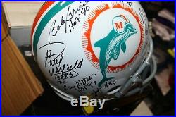 1972 Miami Dolphins Hall Of Famers Signed F/s Helmet Don Shula Csonka Jsa Loa