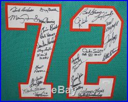 1972 Miami Dolphins Team Autographed Framed Teal XL Jersey 27 Sigs JSA 11033