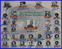 1972 Miami Dolphins Team Signed 16x20 Photo Scott Griese 31 Sigs BAS 18766 PF