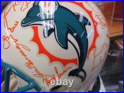 1972 Miami Dolphins Undefeated Season Team Signed Full Size Authentic Helmet COA