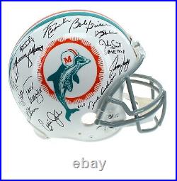 1972 Miami Dolphins Undefeated Team Signed Helmet COA JSA (27) Autographs 72