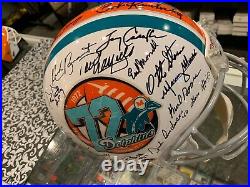 1972 Miami Dolphins Undefeated Team Signed Super Bowl VIII Helmet Shula 252/272