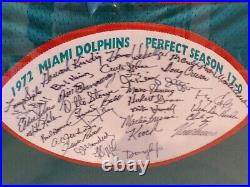 1972 Miami Dolphins undefeated Edition Autographed Aqua Jersey -Mounted Memories