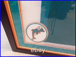 1972 Miami Dolphins undefeated Edition Autographed Aqua Jersey -Mounted Memories