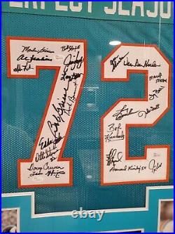 1972 Perfect Season Miami Dolphins Autographed Framed Jersey W Video Screen Jsa