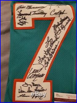 1972 Undefeated Miami Dolphins Autographed Jersey 29 SIGNATURES (JSA COA)
