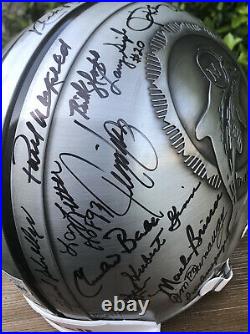 1972 Undefeated Miami Dolphins Team Signed Riddell Pewter Football Helmet 16/17