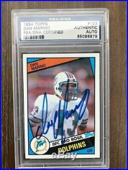 1984 Topps #123 Dan Marino HOF RC Rookie Dolphins Signed AUTO PSA/DNA AUTHENTIC