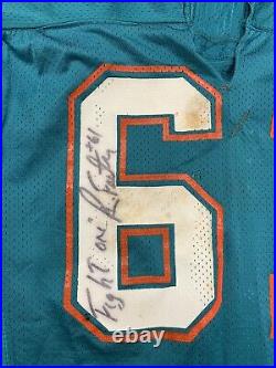 1989 Roy Foster Miami Dolphins SIGNED Game Used NFL Football Jersey #61 with LOA