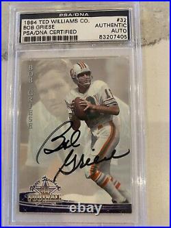 2 Card Lot Bob Griese Larry Csonka Signed Autograph PSA DNA Auto Miami Dolphins