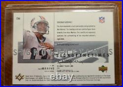 2001 SP Authentic Sign Of The Times Dan Marino Auto On Card Miami Dolphins HOF