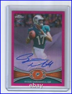 2012 topps chrome ryan tannehill rookie auto pink refractor /75 ssp rc titans