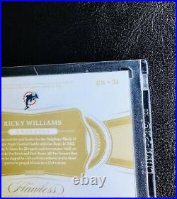 2018 Flawless Ricky Williams 4/20 1/1 BEAUTIFUL Patch Auto SP SSP MIA ONE OF ONE