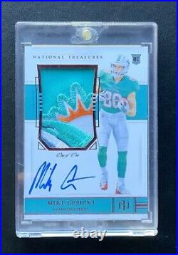 2018 Panini National Treasures MIKE GESICKI RC Rookie Auto Dolphin Patch 1/1