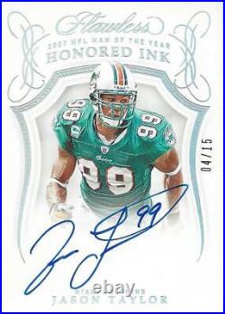 2019 Panini Flawless Honored Ink Silver #16 Jason Taylor Auto /15 NM-MT