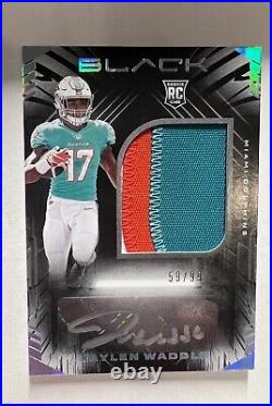 2021 Panini Black Jaylen Waddle RPA Auto 2 Color Patch /99 Miami Dolphins
