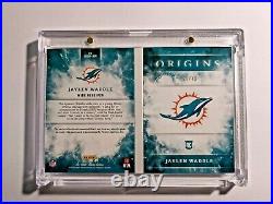 2021 Panini Origins Jaylen Waddle RC Rookie Booklet Patch Auto /49 Dolphins