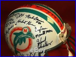 Autographed 1972 Miami Dolphins Undefeated Super Bowl VIII Authentic Fs Helmet M