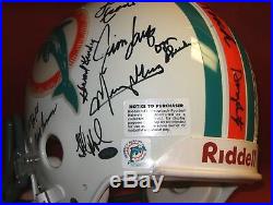 Autographed 1972 Miami Dolphins Undefeated Super Bowl VIII Authentic Fs Helmet M