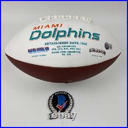 Autographed/Signed Tyreek Hill Miami Dolphins Full Size Logo Football BAS COA