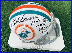BOB GRIESE Miami Dolphins Signed JSA COA Riddell Mini Helmet HOF 90 17-0 SWEET