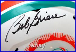Bob Griese Autographed F/S Miami Dolphins Tribute Speed Helmet with 2 Insc-BAWHolo