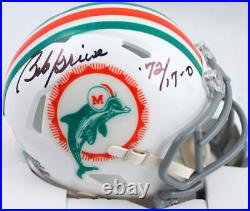 Bob Griese Autographed Miami Dolphins 1972 Speed Mini Helmet with17-0- JSA W