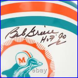 Bob Griese Miami Dolphins Signed 1972 Throwback VSR4 Replica Helmet & HOF90 Insc