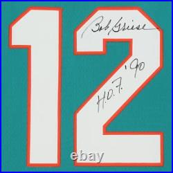 Bob Griese Miami Dolphins Signed Blue M&N Replica Jersey & HOF 90 Insc