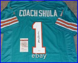 Coach DON SHULA 1972 Miami Dolphins Signed Aqua Jersey + JSA witness COA W549177