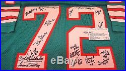 Custom 1972 Miami Dolphins Undefeated 17 + 1 Player Autographed Jersey Leaf Coa