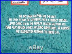 Custom 1972 Miami Dolphins Undefeated 17 + 1 Player Autographed Jersey Leaf Coa