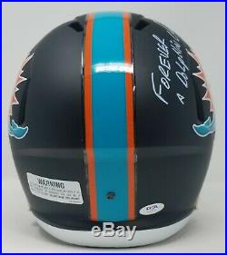 DAN MARINO AUTOGRAPHED/SIGNED FULL SIZE MATTE BLACK MIAMI DOLPHINS With2 INSC CERT