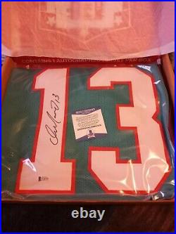 Dan Marino Autographed Miami Dolphins Teal Jersey, Beckett. 5$ Dollar Shipping