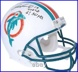 Dan Marino Dolphins Signed 80-96 Authentic Pro Helmet & Career Statistics Inscs
