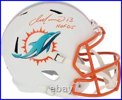 Dan Marino Dolphins Signed Flat White Alternate Replica Helmet & HOF 05 Insc
