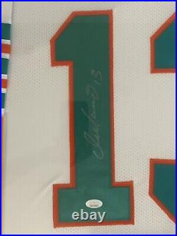 Dan Marino Signed 35x43 Custom Framed Miami Dolphins Jersey Display JSA