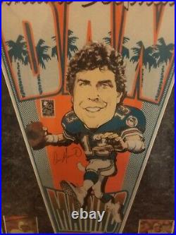 Dan Marino Signed Custom Framed Miami Dolphins Pennant and Cards Man Cave OOAK