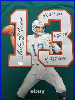 Dan Marino Signed Hand Painted Jersey HOF 05/84 MVP/YD's/TD's/Completed Passes