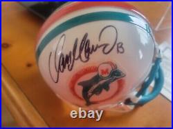 Dan Marino Signed Miami Dolphins Riddell Mini Helmet with C. O. A and display case