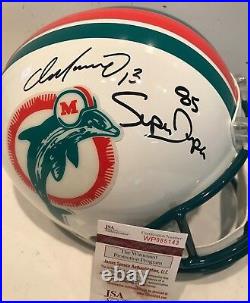 Dan Marino+mark Clayton+duper Signed Miami Dolphins Full Size Rep Helmet Jsa Coa
