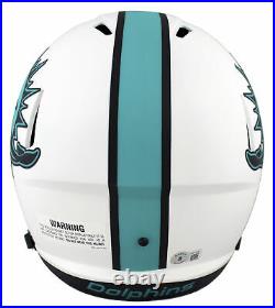 Dolphins Mike Gesicki Fins Up! Signed Lunar Full Size Speed Rep Helmet BAS Wit