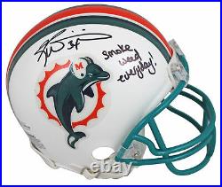 Dolphins Ricky Williams SWE Signed 97-12 Throwback Rep Mini Helmet BAS Witness