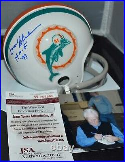Don Shula Autographed Riddell 1972 Two Bar Mini Helmet Miami Dolphins Hof 97 Jsa