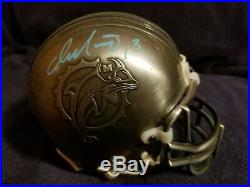 Extremely Rare Dan Marino Signed Pewter Miami Dolphins Mini Helmet By Riddell