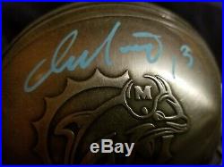 Extremely Rare Dan Marino Signed Pewter Miami Dolphins Mini Helmet By Riddell