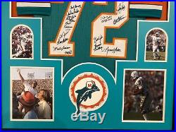 Framed 1972 Miami Dolphins Team Signed Jersey Jsa Coa Csonka, Griese, Warfield